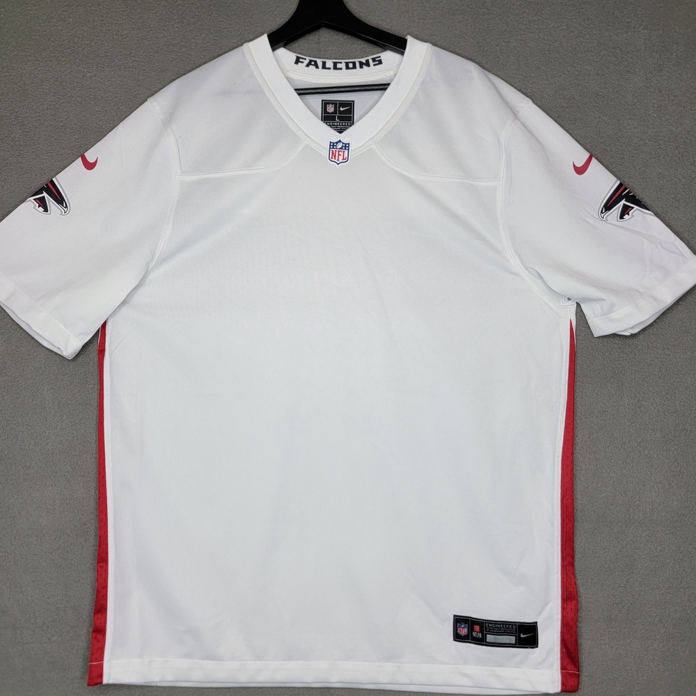 NWOT Nike Atlanta Falcons NFL Jersey‎ Mens Large White Red Engineered Blank Back
